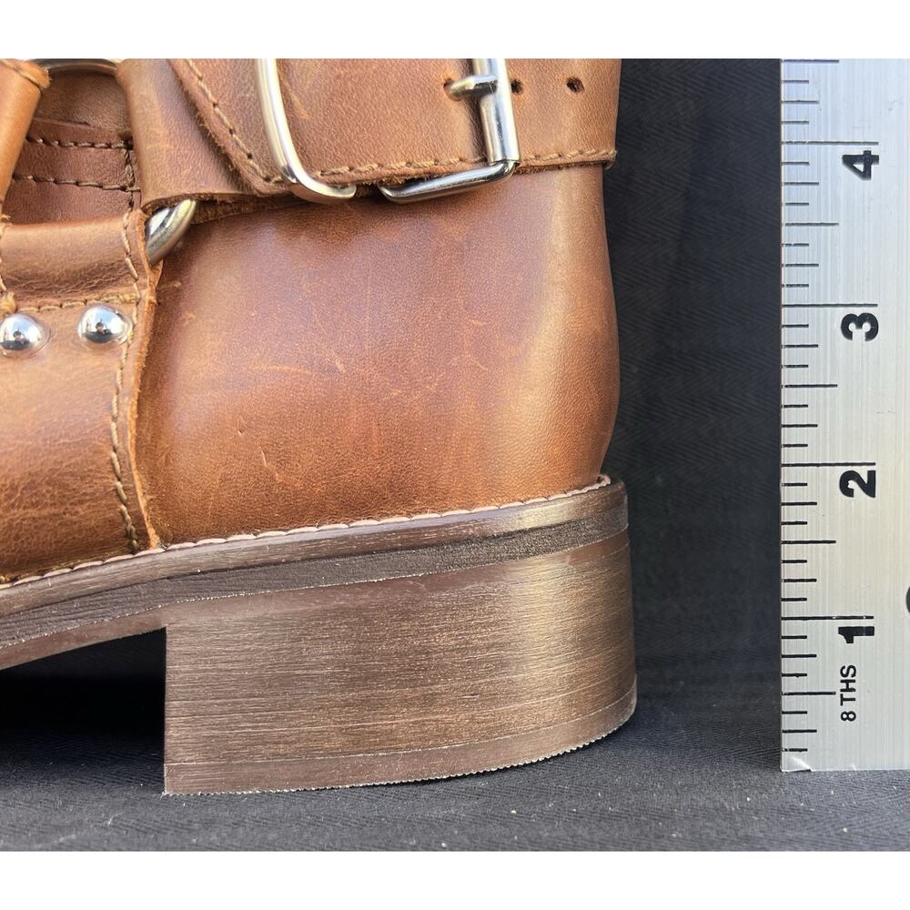 STEVE MADDEN Bryanna Moto Boot Brown Leather Women's Size 8 US - Picture 14 of 14